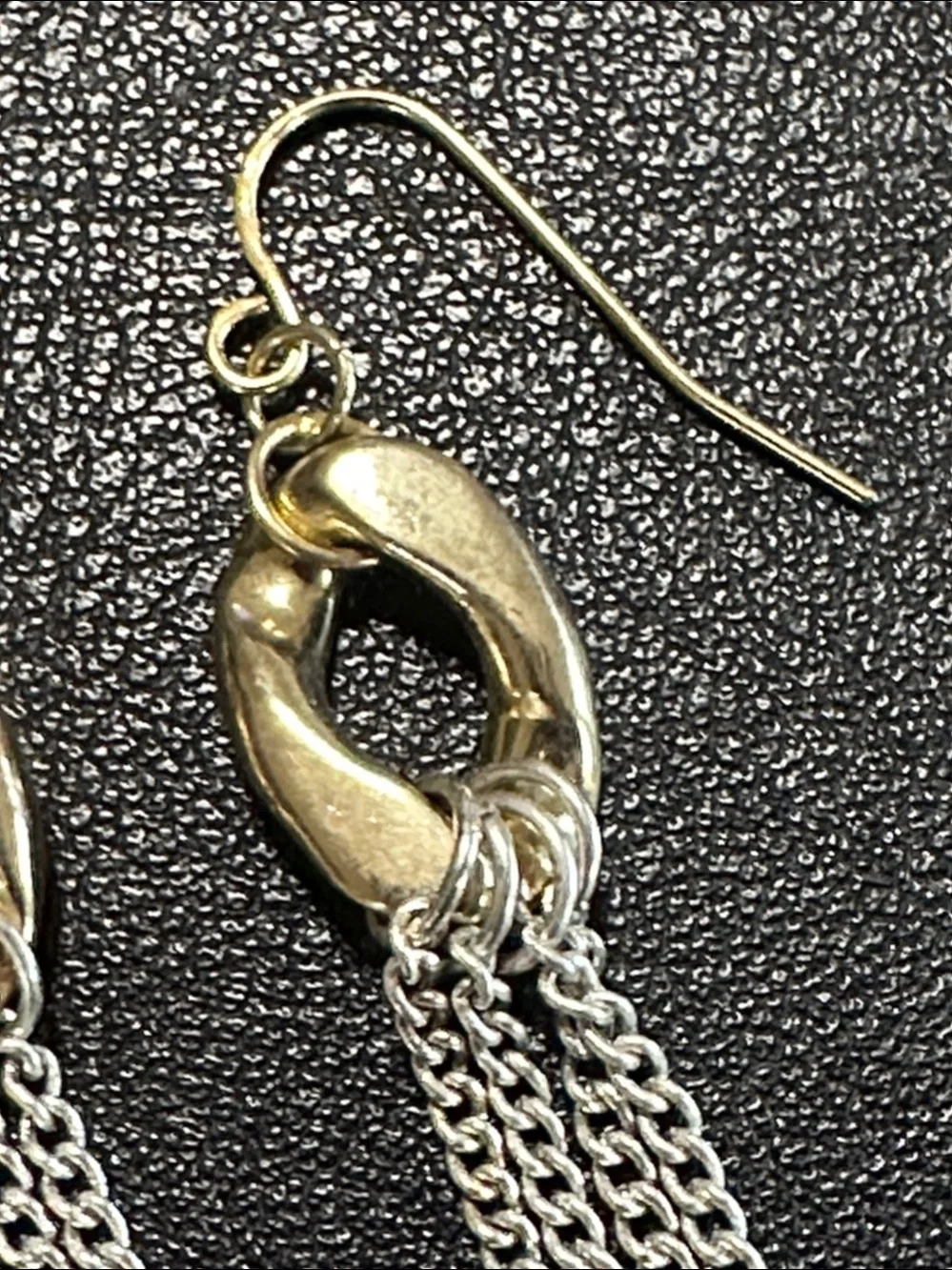 Premier Designs Two Tone Chain Link Tassel Drop Earrings